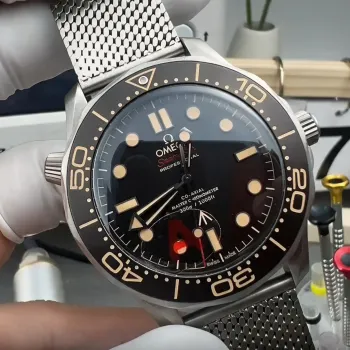 Omega Seamaster No Time To Die 210.90.42.20.01.001 Replica - Bruine Wijzerplaat Geribbelde Lunette