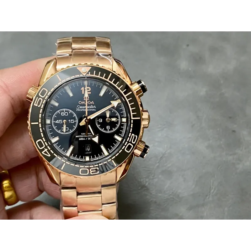 Omega Seamaster Planet Ocean 600M 215.63.46.51.01.001 Replica - Zwarte Wijzerplaat Rosegoud
