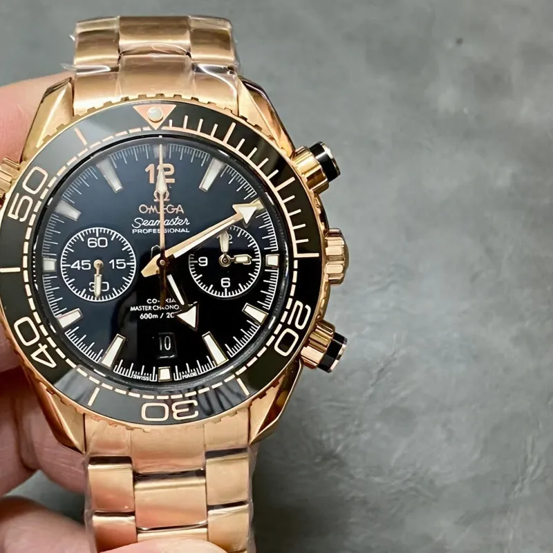 Omega Seamaster Planet Ocean 600M 215.63.46.51.01.001 Replica - Zwarte Wijzerplaat Rosegoud