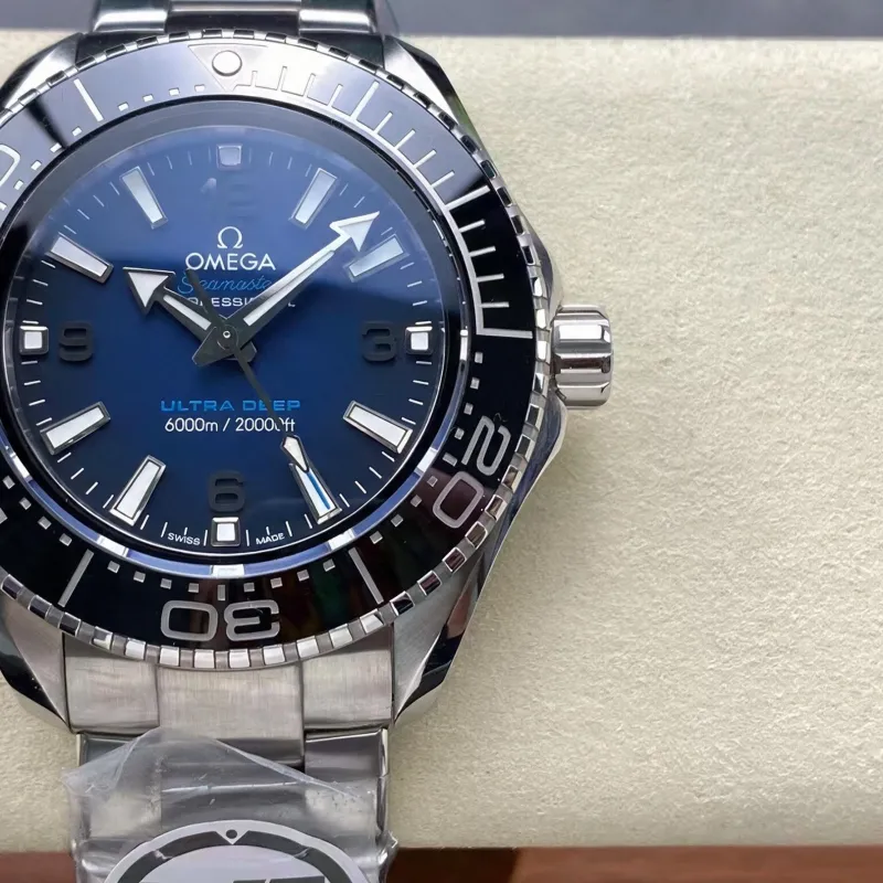 Omega Seamaster 215.30.46.21.03.001 Replica - Blauwe Wijzerplaat Geribbelde Lunette