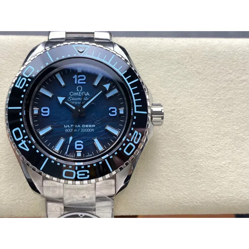 Omega Seamaster 215.30.46.21.03.002 Replica - Blauwe Wijzerplaat Geribbelde Lunette