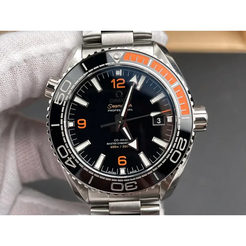 Omega Seamaster 215.30.44.21.01.002 Replica - Zwarte Wijzerplaat Geribbelde Lunette