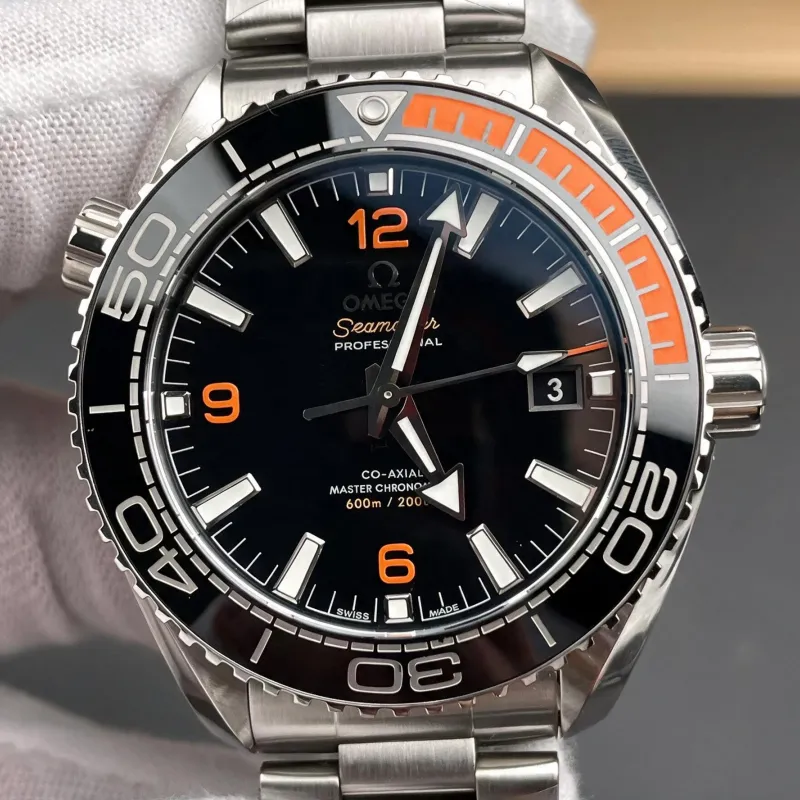 Omega Seamaster 215.30.44.21.01.002 Replica - Zwarte Wijzerplaat Geribbelde Lunette