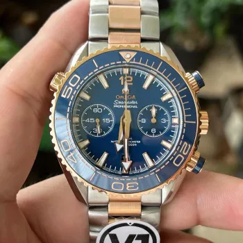 Omega Seamaster 215.20.46.51.03.001 Replica - Blauwe Wijzerplaat Geribbelde Lunette