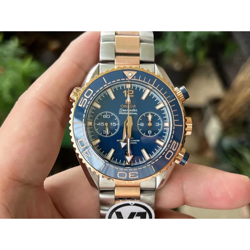 Omega Seamaster 215.20.46.51.03.001 Replica - Blauwe Wijzerplaat Geribbelde Lunette