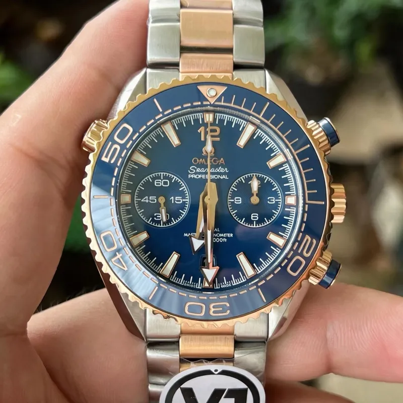 Omega Seamaster 215.20.46.51.03.001 Replica - Blauwe Wijzerplaat Geribbelde Lunette