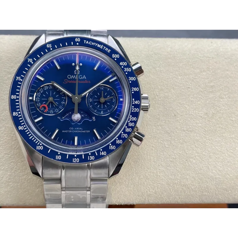 Omega Speedmaster Moonwatch 304.30.44.52.03.001 Replica - Blauwe Wijzerplaat Roestvrij Staal