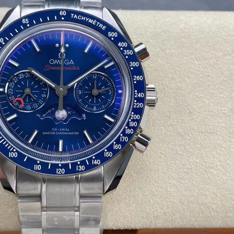 Omega Speedmaster Moonwatch 304.30.44.52.03.001 Replica - Blauwe Wijzerplaat Roestvrij Staal