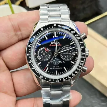 Omega Speedmaster Moonphase 304.30.44.52.01.001 Replica - Zwarte Wijzerplaat Roestvrij Staal