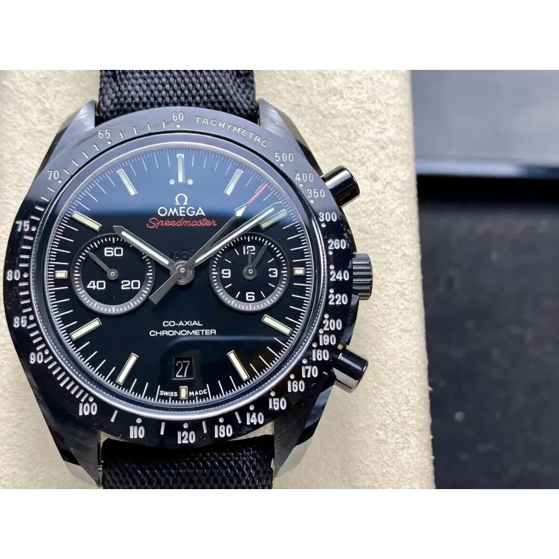 Omega Speedmaster Moonwatch Dark Side of the Moon Apollo 8 311.92.44.51.01.007 Replica - Zwarte Wijzerplaat Tachymeter Lunette