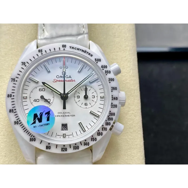 Omega Speedmaster 311.93.44.51.04.002 Replica - Witte Wijzerplaat Tachymeter Lunette