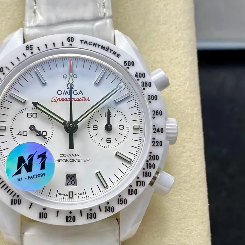 Omega Speedmaster 311.93.44.51.04.002 Replica - Witte Wijzerplaat Tachymeter Lunette