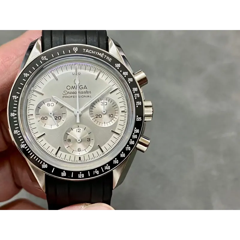 Omega Speedmaster 310.63.42.50.02.001 (RUBBER STRAP) Replica - Zilveren Wijzerplaat