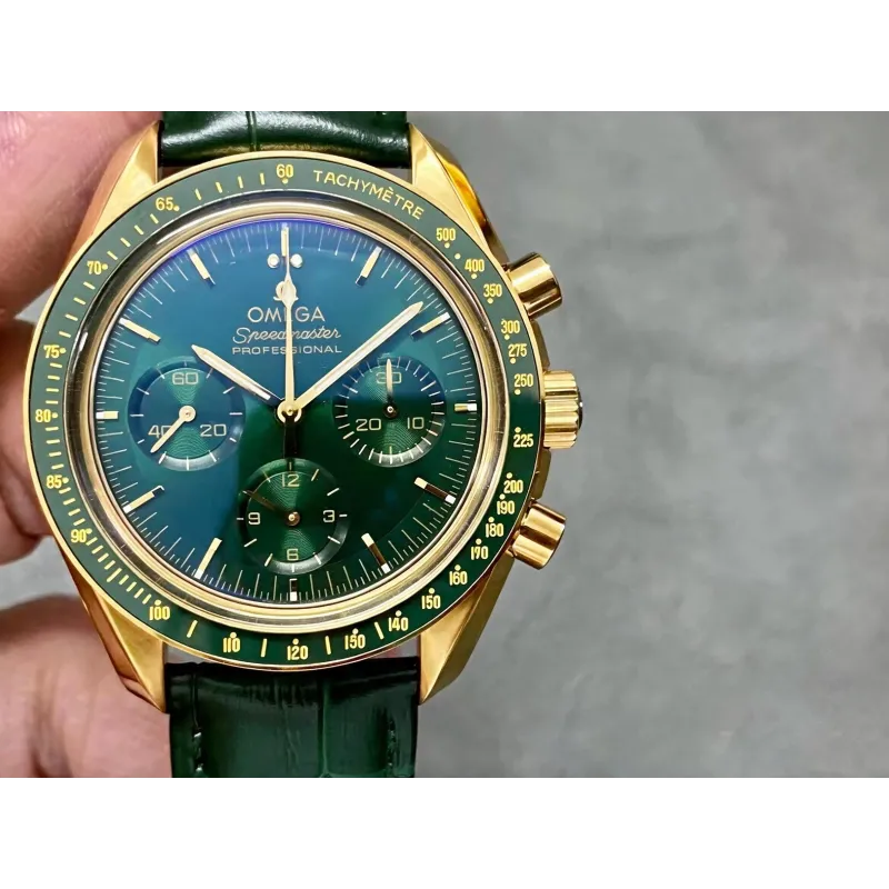 Omega Speedmaster 310.63.42.50.10.001 Replica - Groene Wijzerplaat Tachymeter Lunette