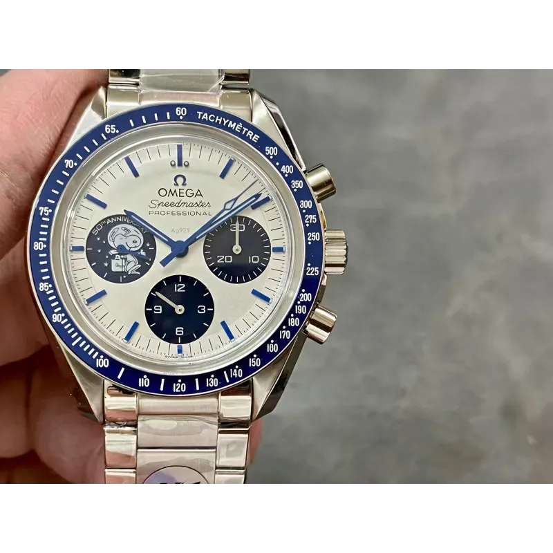 Omega Speedmaster Moonwatch Snoopy 310.32.42.50.02.001 Replica - Zilveren Wijzerplaat Roestvrij Staal