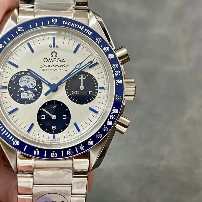 Omega Speedmaster Moonwatch Snoopy 310.32.42.50.02.001 Replica - Zilveren Wijzerplaat Roestvrij Staal