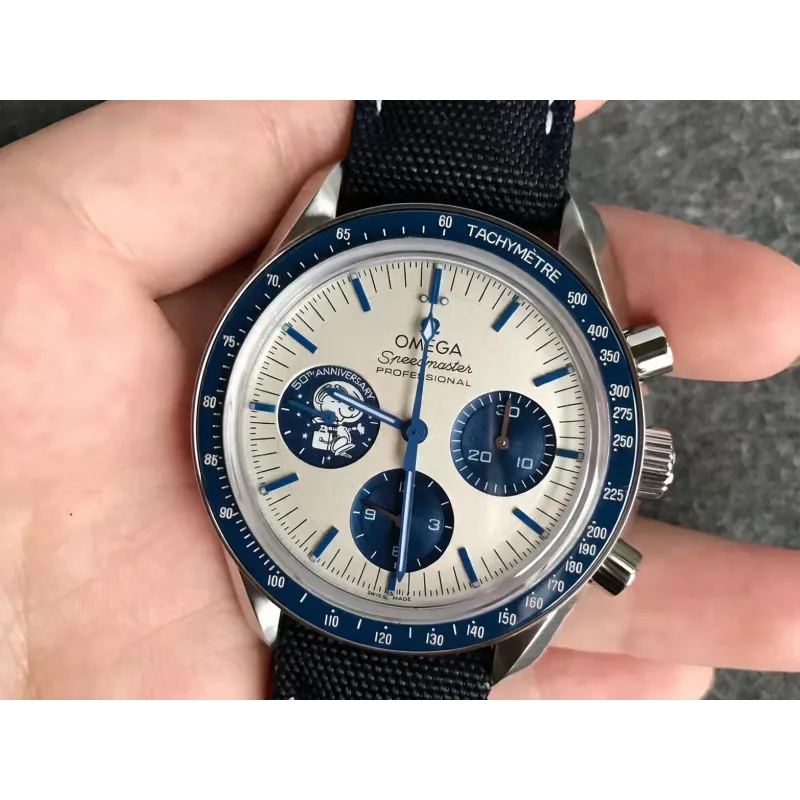 Omega Speedmaster Moonwatch Snoopy 310.32.42.50.02.001 Replica - Zilveren Wijzerplaat Roestvrij Staal