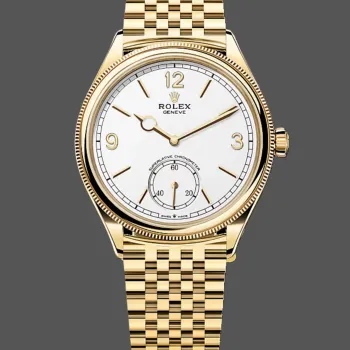 Rolex Perpetual 1908 52508 Replica - Witte Wijzerplaat Geribbelde Lunette