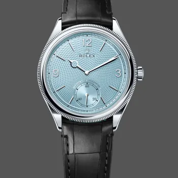 Rolex 1908 52506 Replica - IJsblauwe Wijzerplaat Geribbelde Lunette