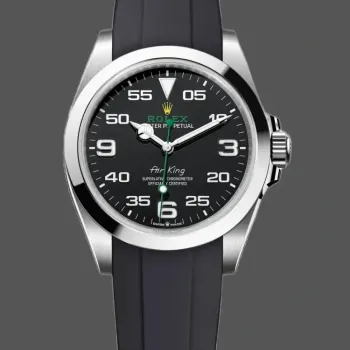 Rolex Air-King 126900 Replica - Zwarte Wijzerplaat Rubberen Band