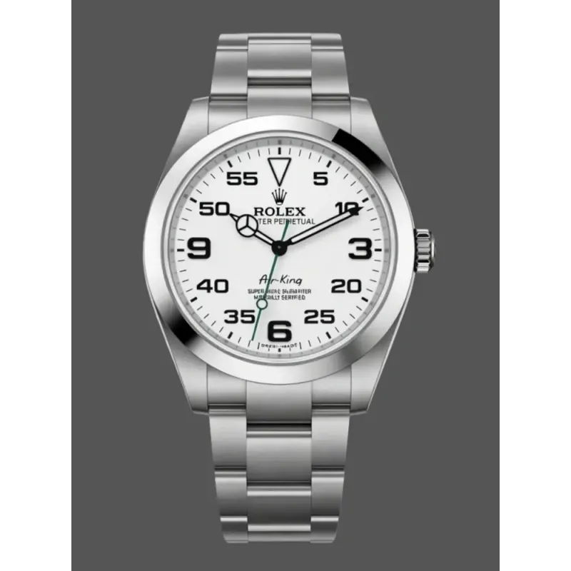 Rolex Air-King 126900 Replica - Witte Wijzerplaat Oyster Armband