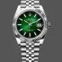 Rolex Datejust Wimbledon 126334 Replica - Groene Wijzerplaat Geribbelde Lunette