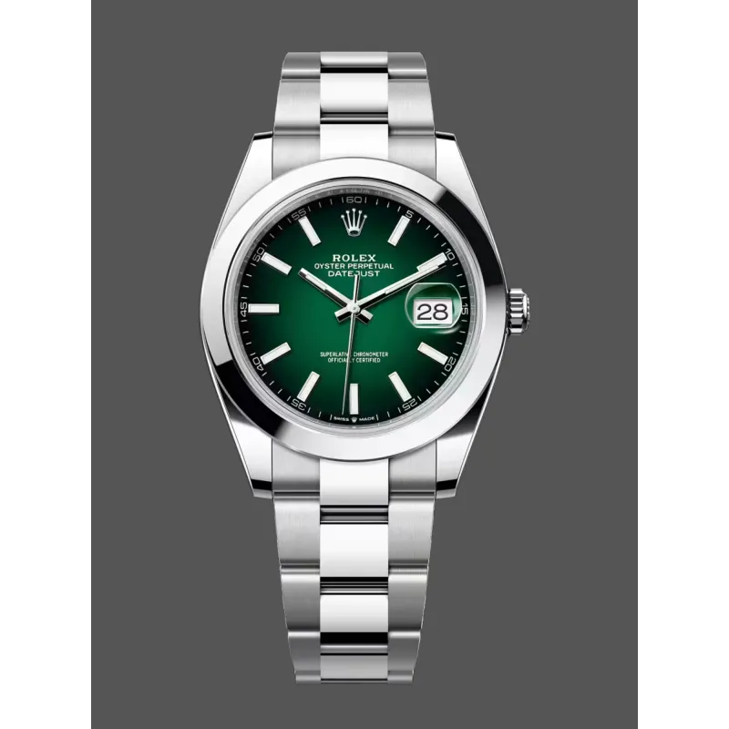 Rolex Datejust 126300 Wimbledon 126300 Replica - Groene Wijzerplaat Jubilee Armband