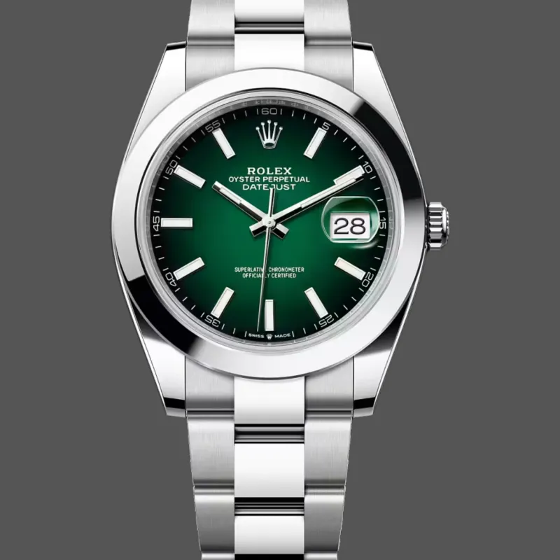 Rolex Datejust 126300 Wimbledon 126300 Replica - Groene Wijzerplaat Jubilee Armband