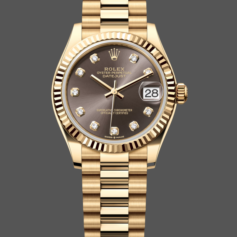 Rolex Datejust Dames 278278 Replica - Grijze Wijzerplaat Geribbelde Lunette