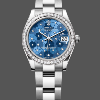 Rolex Datejust Dames 278384RBR Replica - Blauwe Wijzerplaat Diamanten Lunette
