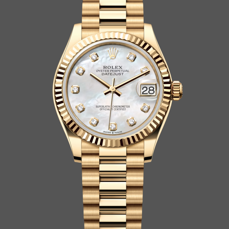 Rolex Datejust Dames 278278 Replica - Parelmoer Wijzerplaat Geribbelde Lunette