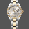 Rolex Datejust s Uniseks 126283RBR Replica - Zilveren Wijzerplaat Diamanten Lunette