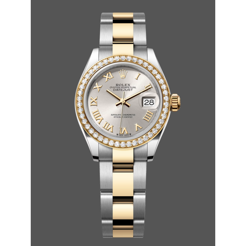 Rolex Datejust s Uniseks 126283RBR Replica - Zilveren Wijzerplaat Diamanten Lunette