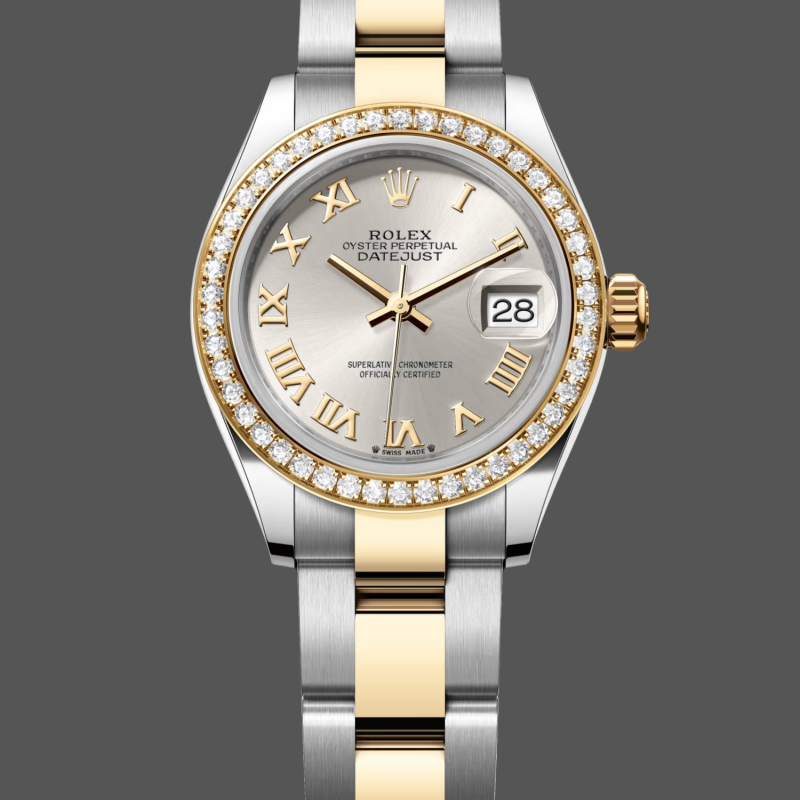 Rolex Datejust s Uniseks 126283RBR Replica - Zilveren Wijzerplaat Diamanten Lunette