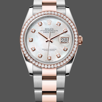 Rolex Datejust Dames 126281RBR Replica - Parelmoer Wijzerplaat Roestvrij Staal
