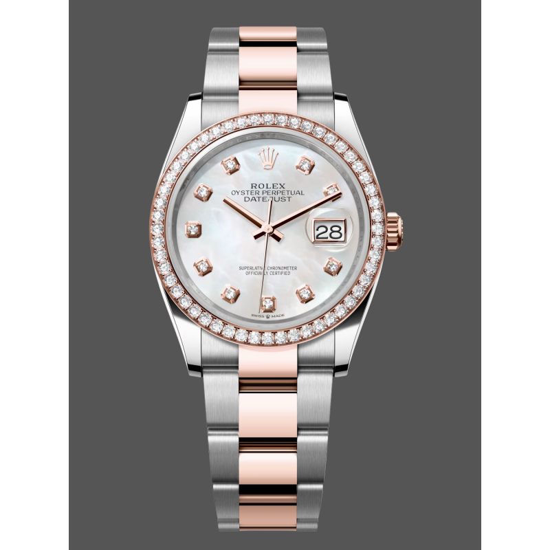 Rolex Datejust Dames 126281RBR Replica - Parelmoer Wijzerplaat Roestvrij Staal