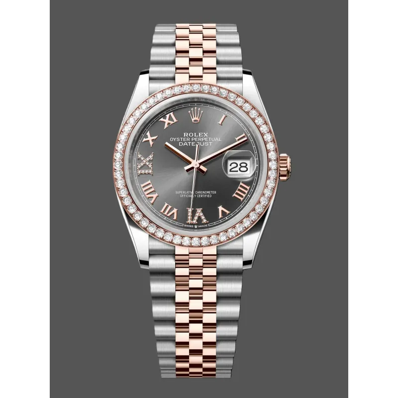 Rolex Datejust 36 Uniseks 126281RBR Replica - Chocoladebruine Wijzerplaat Diamanten Lunette