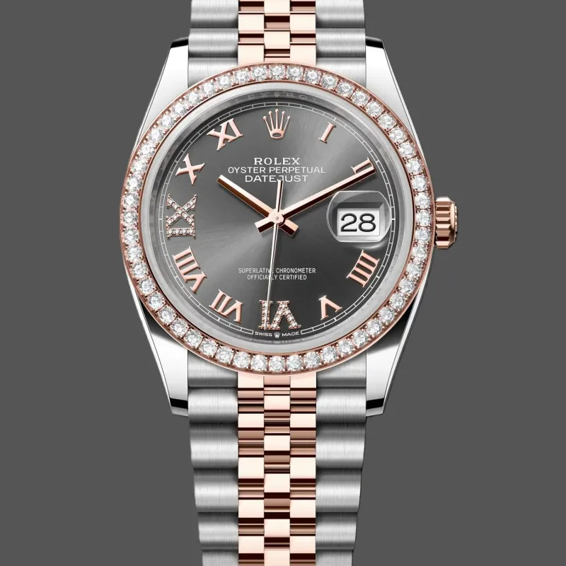 Rolex Datejust 36 Uniseks 126281RBR Replica - Chocoladebruine Wijzerplaat Diamanten Lunette