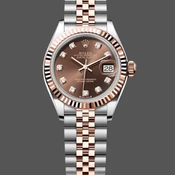 Rolex Datejust 28 Uniseks 279171 Replica - Bruine Wijzerplaat Geribbelde Lunette