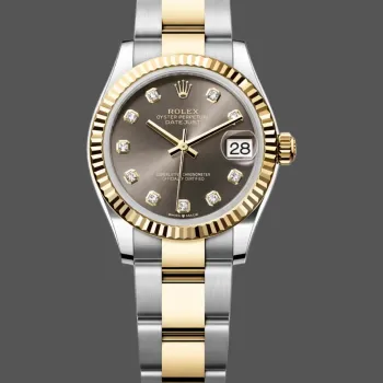 Rolex Datejust 31 Uniseks 278273 Replica - Grijze Wijzerplaat Geribbelde Lunette