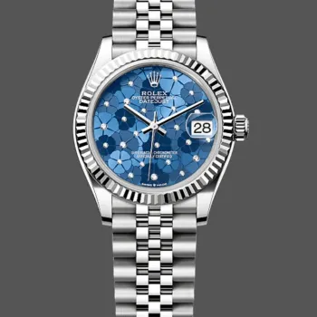 Rolex Datejust 31 Dames 278274 Replica - Blauwe Wijzerplaat Geribbelde Lunette