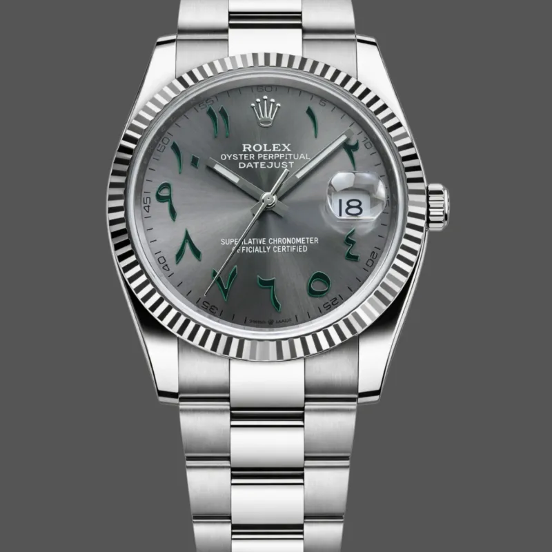 Rolex Datejust Uniseks 126234 Replica - Grijze Wijzerplaat Geribbelde Lunette