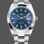 Rolex Datejust 126300 Replica - Blauwe Wijzerplaat Geribbelde Lunette