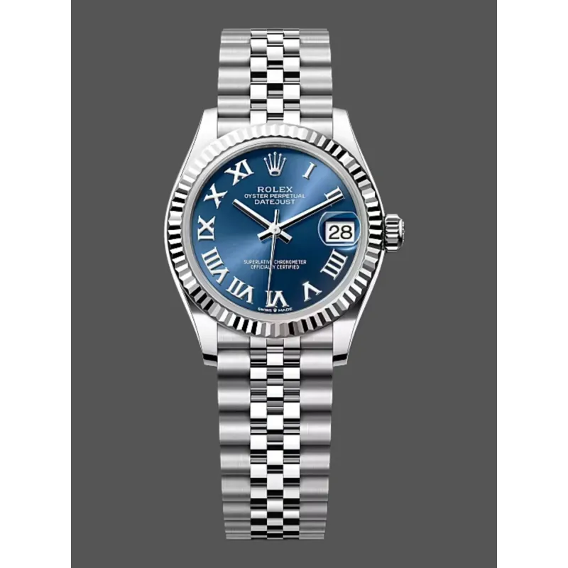 Rolex Datejust Uniseks 278274 Replica - Blauwe Wijzerplaat Geribbelde Lunette