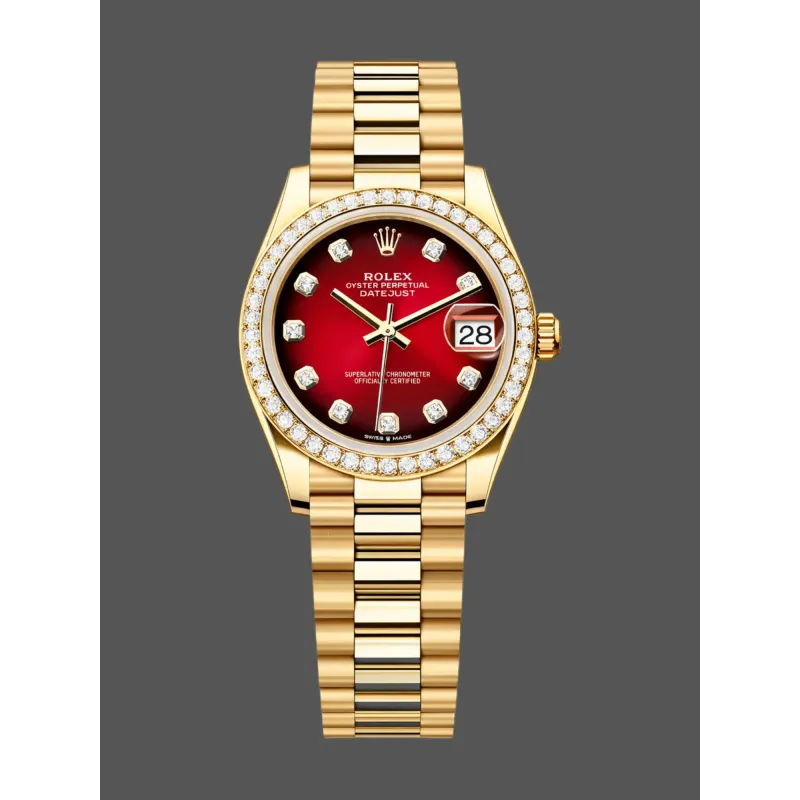 Rolex Datejust 31 Uniseks 278288RBR Replica - Rode Wijzerplaat Diamanten Lunette