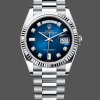 Rolex Day-Date Uniseks 128236 Replica - Blauwe Wijzerplaat Roestvrij Staal