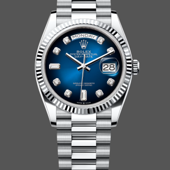 Rolex Day-Date Uniseks 128236 Replica - Blauwe Wijzerplaat Roestvrij Staal