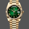 Rolex Day-Date 40 228238 Replica - Groene Wijzerplaat Geribbelde Lunette
