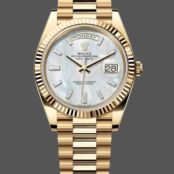 Rolex Day-Date 40 228238 Replica - Parelmoer Wijzerplaat Geribbelde Lunette