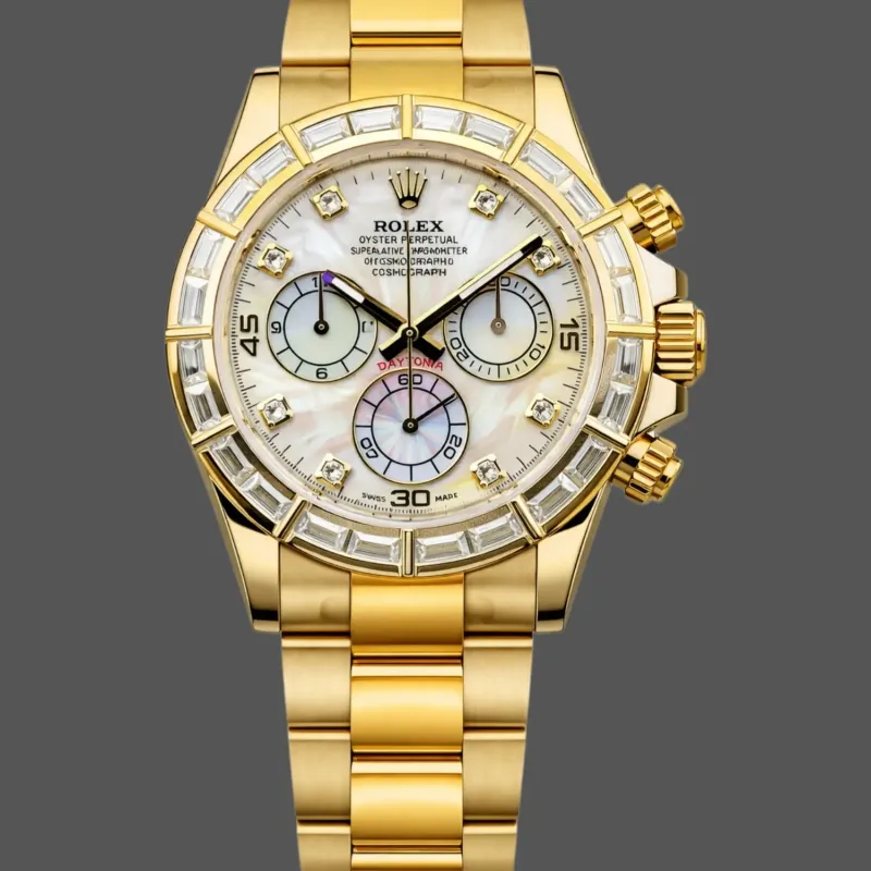 Rolex Daytona 116568BR Replica - Parelmoer Wijzerplaat Diamanten Lunette
